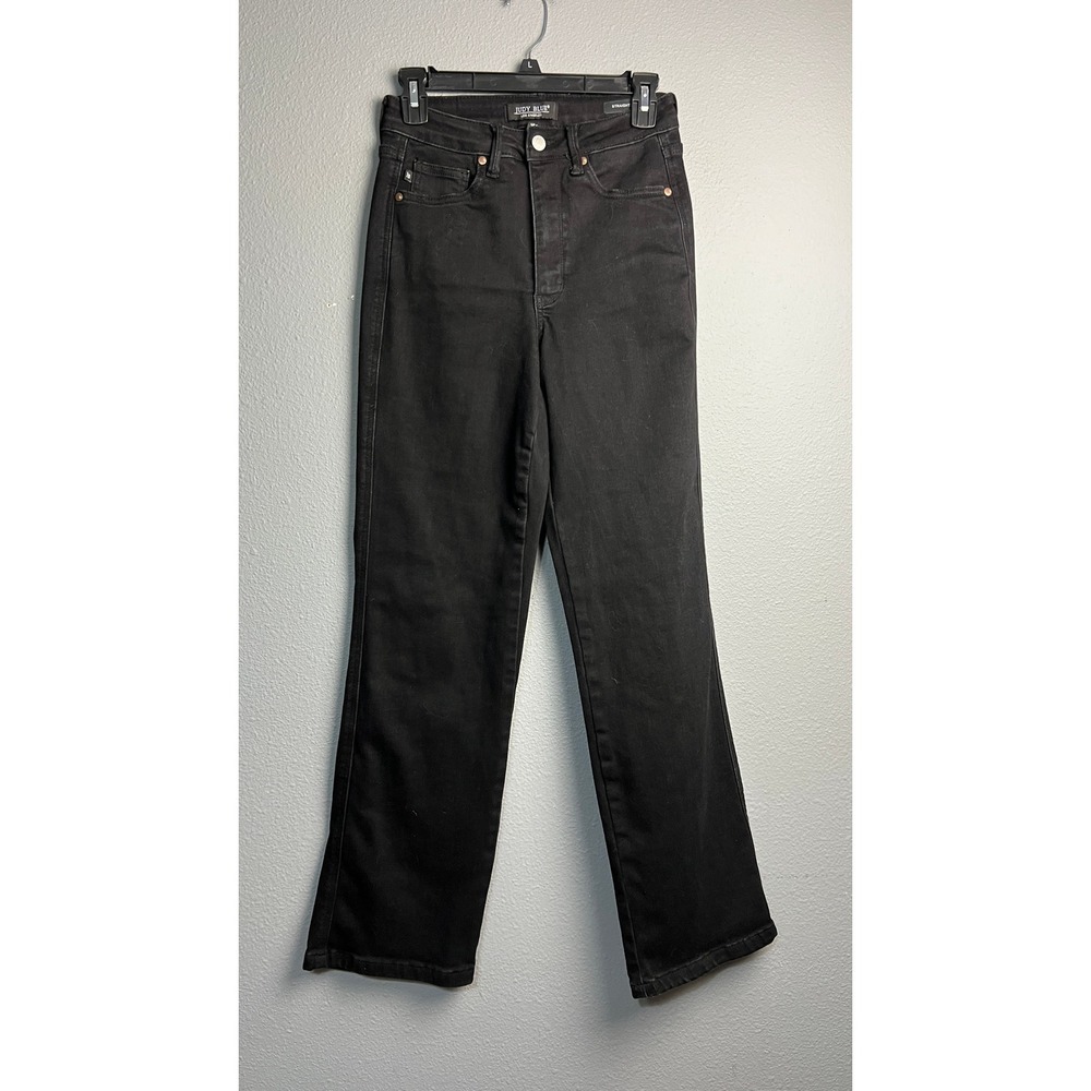 Judy Blue‎ Boutique Goth Grunge BK Black High Rise Straight Fit Jeans Size 3/26